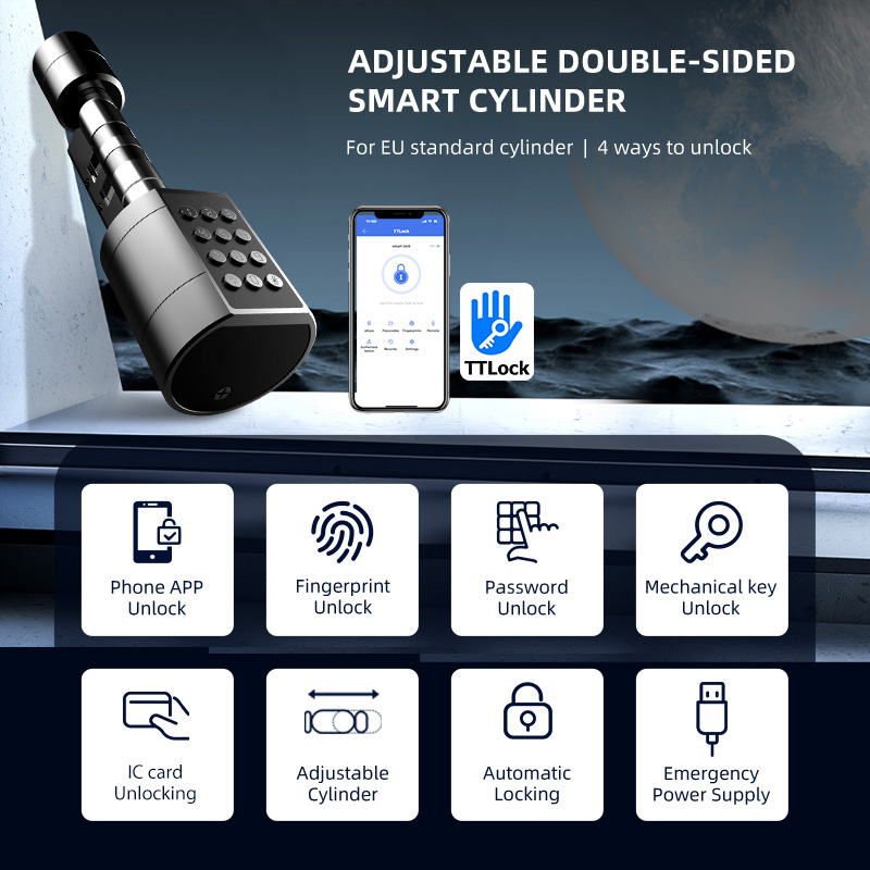 Intelligentes zylindrisches Eu – Smart Door Lock Wifi Bewertung und Preis